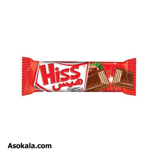 ویفر هیس شیرین عسل شکلات شیری با مغز فندقی وزن 21 گرم